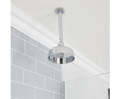 Hudson Reed Elizabeth - Pommeau de douche pluie rond fixe rétro 15 cm avec bras plafonnier - Chromé