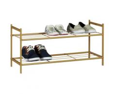 Meuble à chaussures SANDRA avec 2 étages étagère en métal HxlxP: 33,5 x 69,5 x 26 cm pour 6 paires