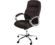 HHG - Fauteuil de bureau américain Boston XXL, charge 150kg, similicuir ~ marron