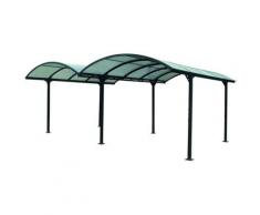 Carport aluminium DOUBLE - Toit demi-rond 28,62 m2