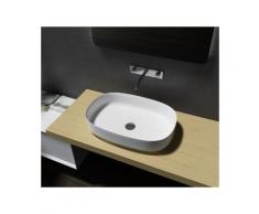 Bernstein - Lavabo / vasque en fonte minérale, ovale à poser PB2123 - 60x40x13 cm