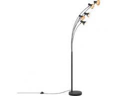 Lampadaire design 5 lumières noir et doré
