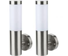 Lot de 2 appliques LED, acier inoxydable, H 33,5 cm VT -833
