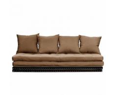 Banquette futon tatami CHICO mocca couchage 2 x 70*200 cm. - marron