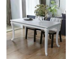 Topdeal VDTD09777_FR Table de salle à manger 116 x 66 x 76 cm Blanc haute brillance