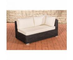 Canapé d'angle de 2 places Tessera rond/noir Blanc beige