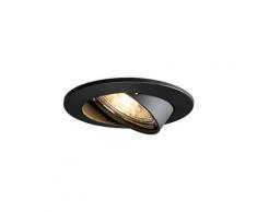 QAZQA edu - Spot encastrable Moderne - 1 lumière - Ø 82 mm - Noir - Moderne - Éclairage intérieur