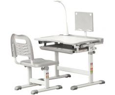 Bureau enfant avec chaise - ensemble bureau et chaise réglable - lampe, support de lecture,