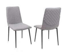 2x chaise de salle à manger 735, chaise de cuisine, vintage ~ tissu/textile, gris - HHG