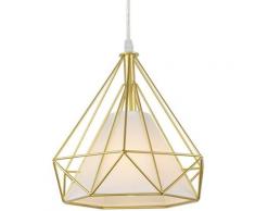 Lustre Suspension industrielle 25cm , Plafonnier Lampe de Plafond Abat-Jour Cage Diamant Corder