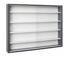 Altobuy - COLLECT - Vitrine Murale 5 Compartiments Grise et Blanche - Gris
