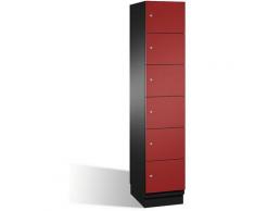 CP Armoire à casiers CAMBIO avec portes en acier - 6 casiers, largeur 400 mm - corps gris