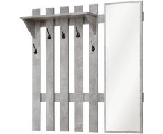 Porte-Manteau -Porte-Manteau Mural avec Miroir, Design Industriel, pour le Couloir, l'Entrée, la