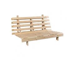Structure futon bois naturel 160x200 - Bois clair