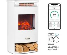 Klarstein - Bormio Smart cheminée électrique 950 / 1900W thermostat minuterie hebdomadaire blanche
