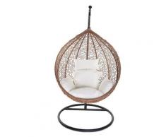 Fauteuil suspendu oeuf résine façon rotin MOJO - Naturel