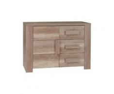 Price Factory - Buffet, bahut, enfilade petit modèle FARRA 1 porte, 3 tiroirs. Meuble idéal pour