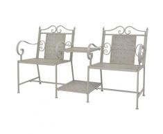 Youthup - Banc de jardin à 2 places 161 cm Acier Gris