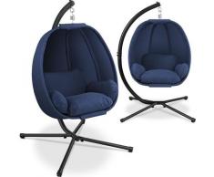 ® Fauteuil suspendu de luxe avec structure et coussin d’assise moelleux, rembourrage latéral,