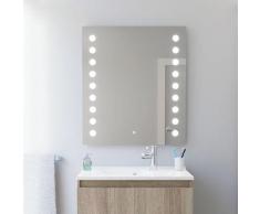 Miroir anti-buée 80x80 cm - éclairage intégré à LED et interrupteur sensitif - Starled