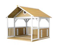 Zazou Maison Enfant en Bois FSC | Maison de Jeux pour l'extérieur / Jardin en marron & blanc |