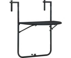 Topdeal VDTD30271_FR Table de balcon Noir 60x64x83,5 cm Plastique Aspect de rotin