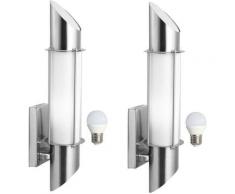 Lot de 2 appliques lampe garage éclairage véranda Luminare de façade dans l'ensemble LED