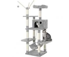 FEANDREA Arbre à chat Hauteur de 154cm Perchoir pour Chat grande capacité griffoir niches colonnes