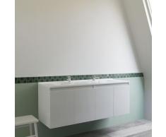 Caisson double vasque 140 - Blanc brillant - Proline