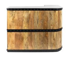 Made In Meubles - Meuble bar en bois de manguier New-York - Noir