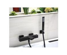 Paini - Mitigeur bain douche thermostatique avec kit pommeau douche Dax, noir brosse