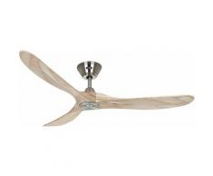 Ventilateur de Plafond Eco Genuino 122cm Chromé Bois naturel - CASAFAN -