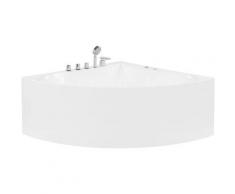 Baignoire balnéo d'angle en acrylique blanc avec hydromassage