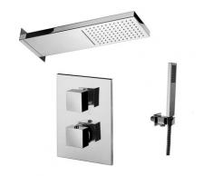 Paffoni - Set de douche complète avec: pommeau de douche rectangulaire à cascade/pluie (code