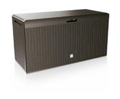 Coffre malle de rangement 290 L poids max. 100 kg coussins accessoires jardin Rato PLUS braun (de)