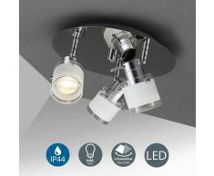 Plafonnier LED salle de bain spots plafond design IP44 GU10 3 spots