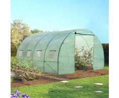 Serre tunnel de jardin 12 m² verte gamme maraichère ZEBRA 4x3M