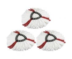 Lot de 3 Tête de Balai Serpillère 2 en 1 en Microfibre Serpillère pour Facile à essorer et à