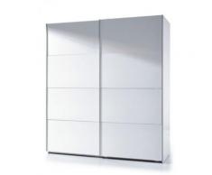 Armoire avec 2 portes coloris blanc brillant - 200 x 180 x 53 cm -PEGANE-
