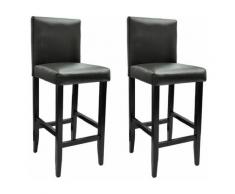 Tabouret de bar 2 pcs Cuir synthétique Noir