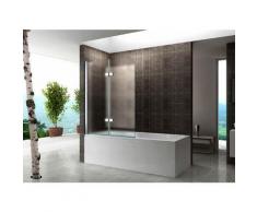 Cadentro - Pare-Baignoire / Porte de Baignoire en verre dépoli 130x140 cm