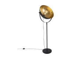 QAZQA magnax - Lampadaire Industriel - 1 lumière - H 187 cm - Noir - Rustique - Éclairage intérieur