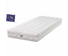 Matelas 21cm 80x200 avec Latex Naturel 80 Kg/m3 Souple - Déhoussable + Oreiller Mémoire de Forme +