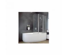 Baignoire d'angle Lordy 150 cm avec Pare baignoire angle droit