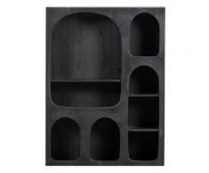 Whitelabel - Vitrine murale Noir - Bois de Pin - 80x60x14 - Barney - Noir
