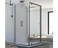 Cabine douche avec 3 côtés 80x90x80 AP. 90 CM H185 trasparent modèle Sintesi Trio avec 1 portillon