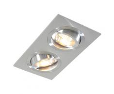 Lot de 3 spots encastrés en aluminium inclinable - Lock 2 Qazqa Design, Moderne Cage Lampe