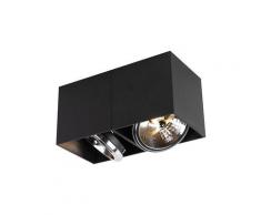 LED Spot de Plafond Design rectangulaire à 2 ampoules noir avec 2 x G9 - Boîte Qazqa Design,