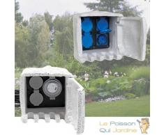 2 Multiprises Bassin De Jardin 1 X 4 Prises Et 1 X 2 Prises + Minuterie