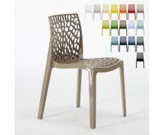 Chaise en polypropylène nid d'abeille cuisine bar café Gruvyer Beige Juta - Grand Soleil